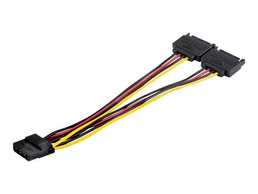[DSATPMOLP4] StarTech.com StarTech Dual SATA to LP4 Power Doubler Cable Adapter, 2 SATA to 4 Pin LP4 Internal PC Peripheral Power Supply Connector, SATA Y Cable, Male/Female, 18 AWG Wire, 9 Amps at 12V (108W)