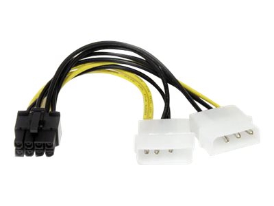 [LP4PCIEX8ADP] StarTech.com 15cm LP4 auf 8-Pin PCI Express Grafikkarten Stromkabel - PCIe Stromadapter - Netzteil - interne Stromversorgung, 4-polig (M)