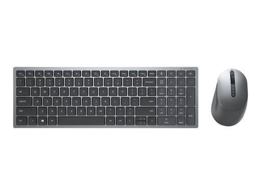 [KM7120W-GY-UK] Dell Pro Plus kompakte Tastatur und Maus – KM7120W - UK (QWERTY) - Volle Größe (100%) - Kabellos - RF Wireless + Bluetooth - QWERTY - Grau - Titan - Maus enthalten