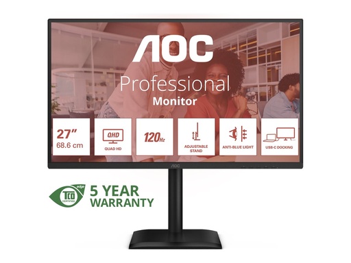 [Q27E4CV] AOC Q27E4CV - LED-Monitor - 68.6 cm (27") - 2560 x 1440 QHD @ 120 Hz