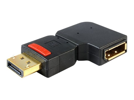 [65377] Delock Adapter Displayport male > Displayport female angled left - DisplayPort-Adapter - DisplayPort (W)