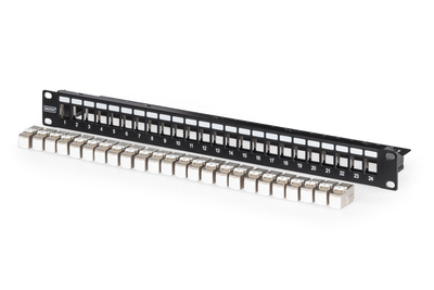 [DN-91411-24] DIGITUS Modulares Patch Panel, 24-Port bestückt mit 24x DN-93615