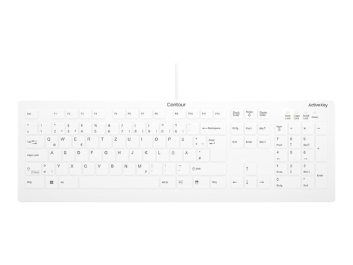 [AK-C8112-US-W/DE] Cherry Contour Active Key QuickClean Ak-C8112 - Tastatur - Tastatur - 105 Tasten