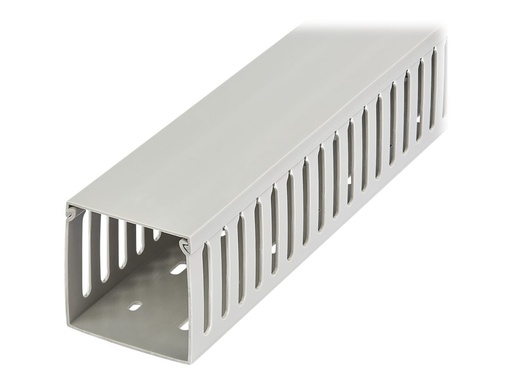 [CBMWD7575] StarTech.com Open Slot Cable Management Raceway with Cover, 3"(75mm)W x 3"(75mm)H, 6.5ft(2m) length, 1/4"(8mm) Slots, PVC Network Cable Hider/Wall Wire Duct, Max 200 Cables, UL Listed - UL94 V0, M1 Fire Rated (CBMWD7575)