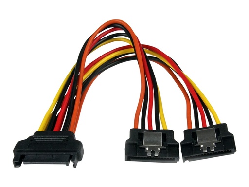 [PYO2LSATA] StarTech.com SATA Y-Strom-Adapterkabel mit Verriegelungs Clip 15cm - S-ATA Y Splitter Stromkabel St/Bu - Serial ATA 15pin Y-Adapter - Netz-Splitter - SATA-Stromstecker (M)