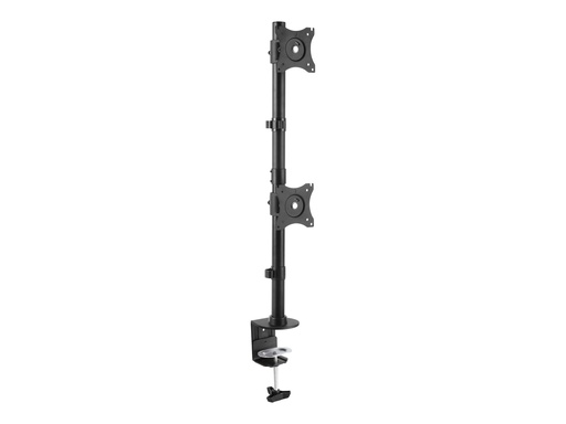 [ARMDUALV] StarTech.com Vertical Desk Mount Dual Monitor Arm - For Monitors 13" to 27" - Adjustable - Desk Clamp / Grommet-Hole Mount - Dual VESA Monitors - Black (ARMDUALV)