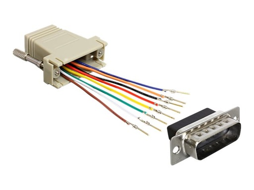 [65432] Delock Adapter Sub-D 15 Pin male > RJ45 female assembly kit - Serieller Adapter - RJ-45 (W)