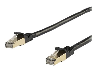 [6ASPAT7MBK] StarTech.com 7m CAT6A Ethernet Cable, 10 Gigabit Shielded Snagless RJ45 100W PoE Patch Cord, CAT 6A 10GbE STP Network Cable w/Strain Relief, Black, UL Certified Wiring/TIA - Category 6A - 26AWG (6ASPAT7MBK)