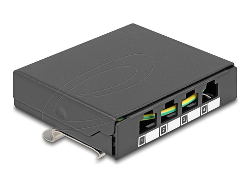 [90627] Delock Leergehäuse fur Keystone RJ-Module schwarz - zur Montage an Tisch Wand oder