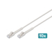 [DK-1632-A-003B-10] DIGITUS Cat 6a F-FTP abwinkelbares Patchkabel Kupfer grau 10 Stück 0... - Kabel - Netzwerk