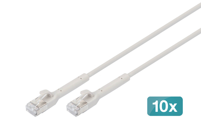 [DK-1632-A-010B-10] DIGITUS CAT 6A F-FTP abwinkelbares Patchkabel, Kupfer, 1 m, grau, 10 Stück