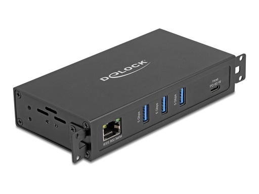 [64336] Delock Hub - RJ45, 1.5 kV isolation - 3 x USB 3.2 Gen 1 + 1 x USB-C 3.2 Gen 1 (Spannungsversorgung)