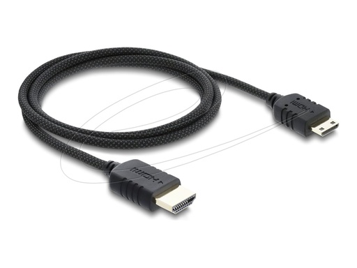 [81687] Delock High Speed - HDMI-Kabel - HDMI männlich zu 19-poliger Mini-HDMI männlich - 1 m - dreifach abgeschirmtes Koaxialkabel - Schwarz - 8K60Hz (7680 x 4320)