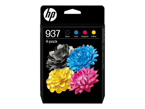 [6C400NE#LS1] HP 937 - 4er-Pack - Schwarz, Cyan, Magenta, Gelb