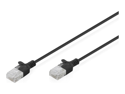 [DK-1618-003S-BL] DIGITUS CAT 6 U-UTP Slim Patchkabel, 0,3 m, Schwarz