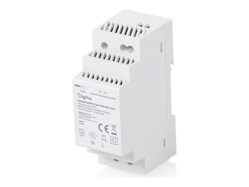 [DN-PWR-SST-2412] DIGITUS 12V / 2A / 24W Step-Shape DIN-Rail Netzteil (Slim, Class II)