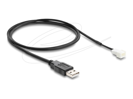 [91231] Delock Netzkabel für Lüfter - USB (M) zu 3-poliger Lüfteranschluss (M)