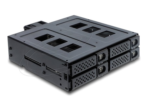 [47141] Delock 5.25" Mobile Rack for 4 x 2.5" SATA HDD / SSD - Gehäuse für Speicherlaufwerke mit Lüfter - 2.5" (6.4 cm)