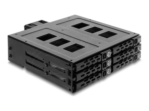 [47142] Delock 5.25" Mobile Rack for 6 x 2.5" SATA HDD / SSD - Gehäuse für Speicherlaufwerke mit Lüfter - 2.5" (6.4 cm)
