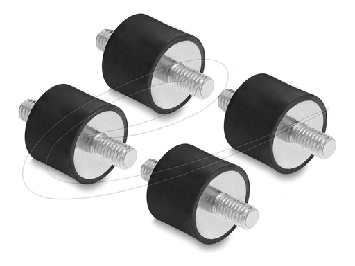 [60814] Delock Vibrationsdämpfer M6 x 1 mm D 20 H 15 mit 2 Außengewinde 4 Stück