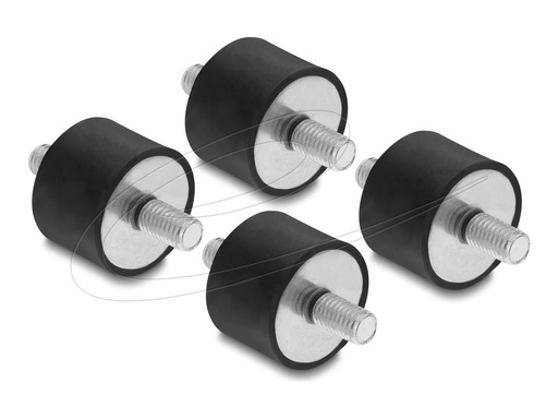 [60816] Delock Vibrationsdämpfer M8 x 1.25 mm D 30 H 20 mit 2 Außengewinde 4 Stück