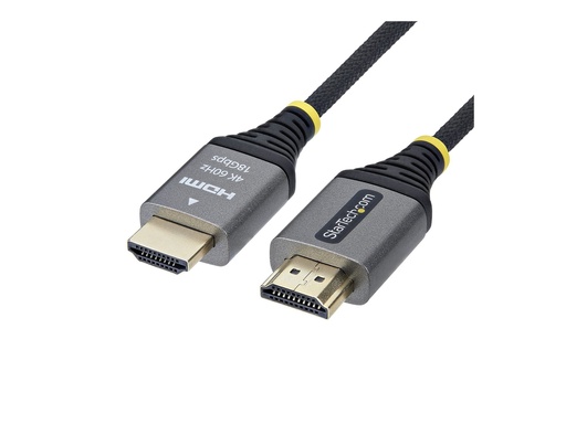 [HDMI2-FLEX-4K60-2M] StarTech.com Startech - Premium Hochgeschwindigkeit - HDMI-Kabel mit Ethernet - HDMI männlich zu HDMI männlich - 2 m - abgeschirmt - schwarz & silber - 1440p (UWQHD)