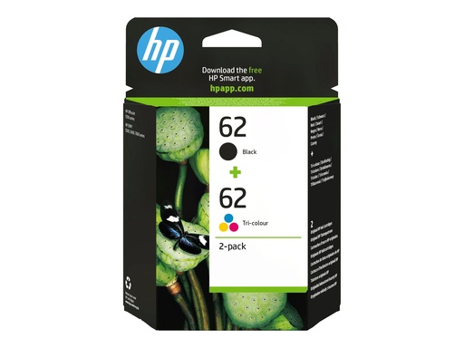 [N9J71AE#LS1] HP 62 - 2er-Pack - pigmentiertes Schwarz, Farbe (Cyan, Magenta, Gelb)