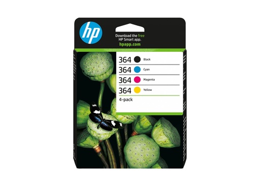[N9J73AE] HP 364 - 4er-Pack - Schwarz, Gelb, Cyan, Magenta
