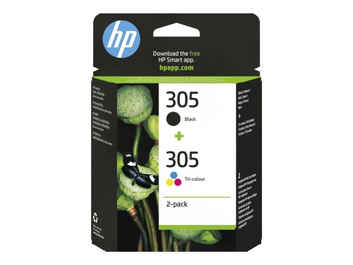 [6ZD17AE] HP 305 - 2er-Pack - Schwarz, Farbe (Cyan, Magenta