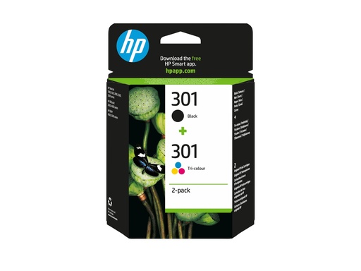 [N9J72AE] HP 301 - 2er-Pack - Schwarz, Farbe (Cyan, Magenta, Gelb)