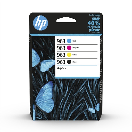 [6ZC70AE] HP 963 4er-Pack OriginalDruckerpatronen Schwarz/Cyan/Magenta/Gelb - Tinte auf Pigmentbasis - Tinte auf Pigmentbasis - 47,86 ml - 1000 Seiten - 5 Stück(e) - Kombi-Packung