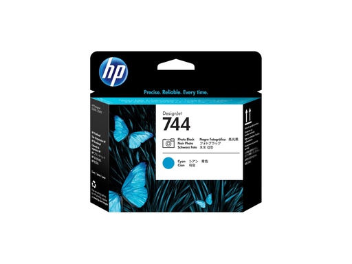 [F9J86A] HP 744 - Photo schwarz, Cyan - Druckkopf - für