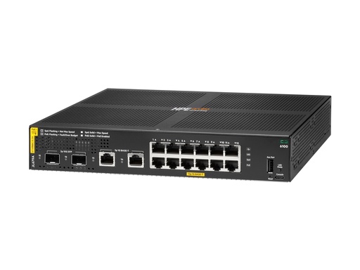 [JL679A#B2C] HPE Aruba 6100 12G Class4 PoE 2G/2SFP+ 139W Switch - Switch - managed - 12 x 10/100/1000 (PoE+)