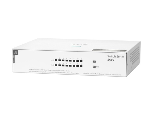 [R8R46A#ABB] HPE Instant On 1430 8G Class4 PoE 64W Switch - - unmanaged - 8... - Switch - 1 Gbps