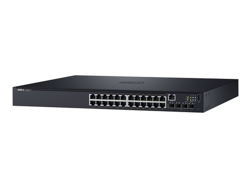 [210-AEVY] Dell Networking N1524P - Switch - L2+ - managed - 24 x 10/100/1000 + 4 x 10 Gigabit SFP+ - Luftstrom von vorne nach hinten - an Rack montierbar - PoE+ (30.8 W)